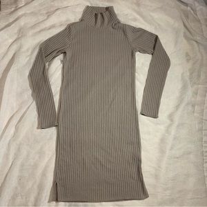 WILFRED FREE ribbed knit midi turtle neck dress